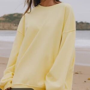 Daily Drills Oversized Crewneck Sweatshirt in Lemonade